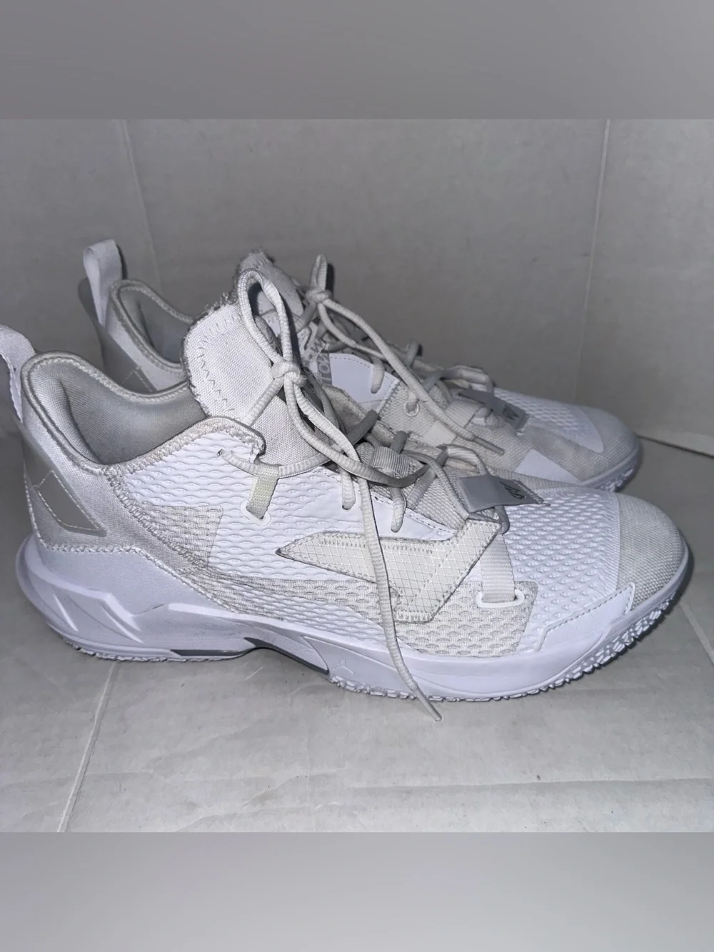 Nike Air Jordan Why Not Zer0.4 Mens Size 14 White Metallic Silver CQ4230 101